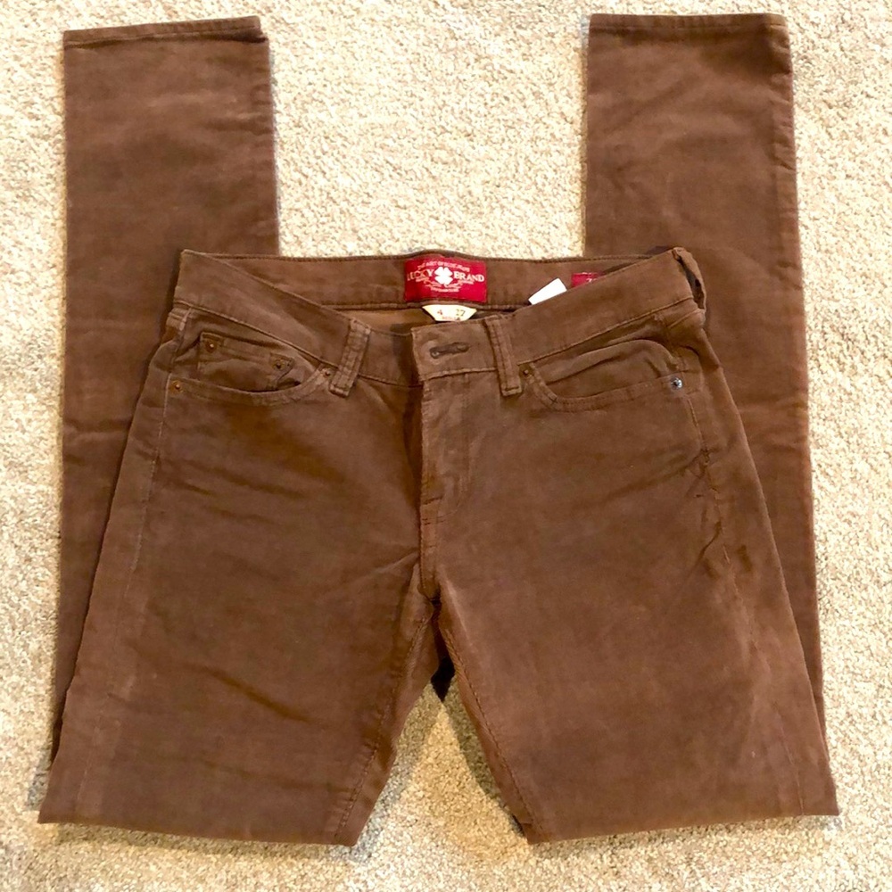 Lucky brand Zoe skinny jean corduroy brown spice color 27